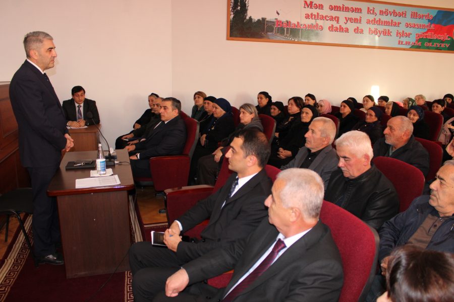 Natiq Ağayev şəhid ailələri ilə görüşdü Balakəndə görüş